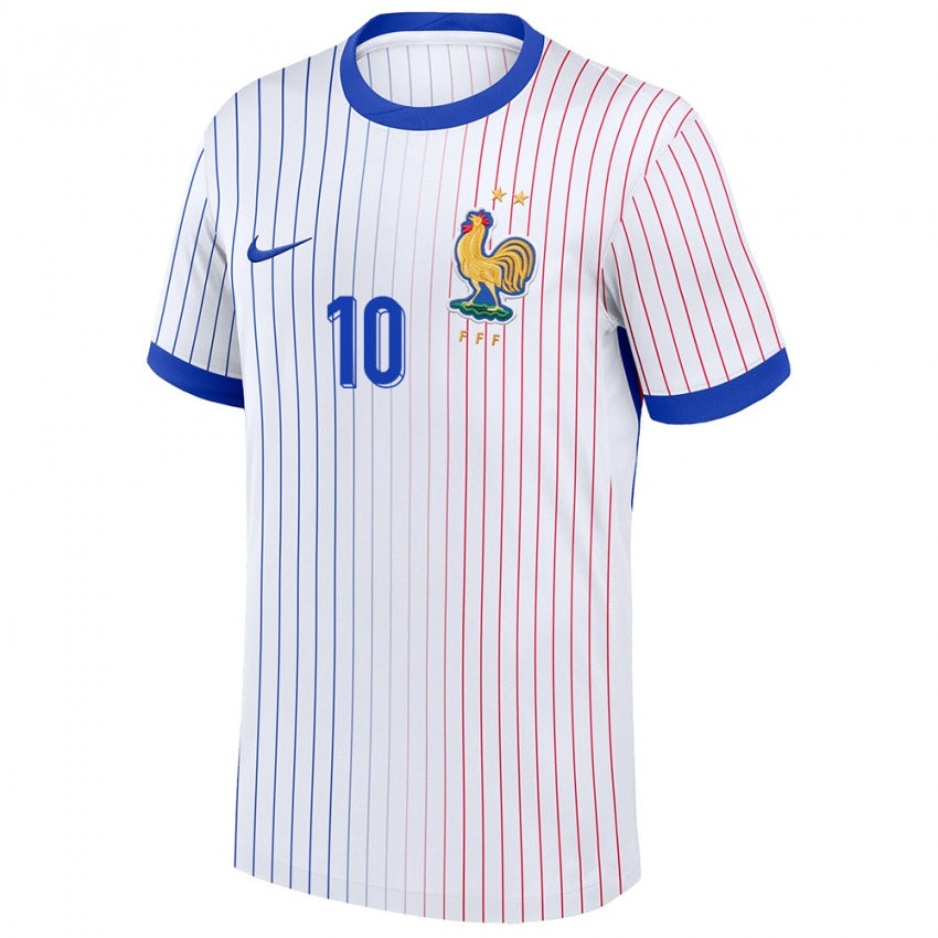 Camiseta Francia Kylian Mbappe 10 Blanco 2ª Equipación 24-26
