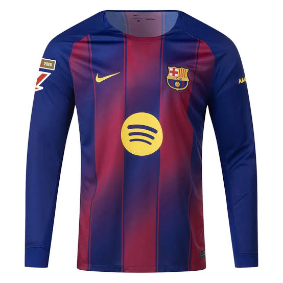 Camiseta FC Barcelona Local Manga Larga Azul y Grana – Spotify